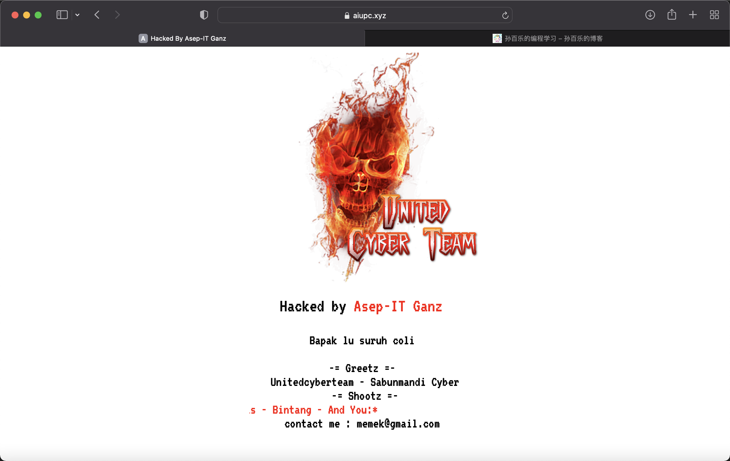 Hacked by Asep-IT Ganz 我们的站点受到了攻击